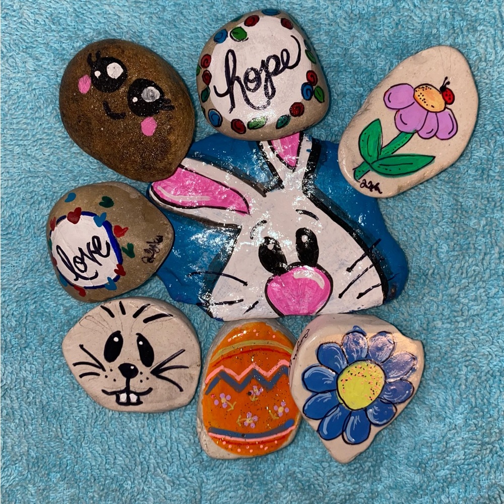 Colorful Hand-Painted kindness Stones